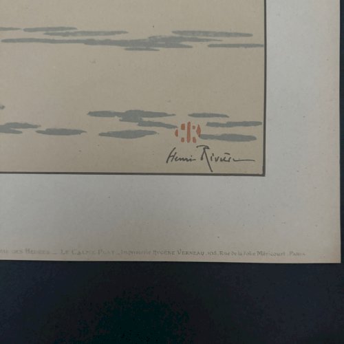 Lithographie par Henri Rivière La Féérie des Heures - Le Calme Plat A5340