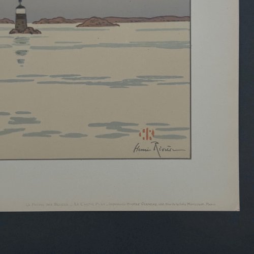 Lithographie par Henri Rivière La Féérie des Heures - Le Calme Plat A5344