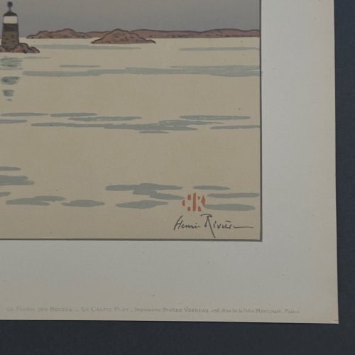 Lithographie par Henri Rivière La Féérie des Heures - Le Calme Plat A5344