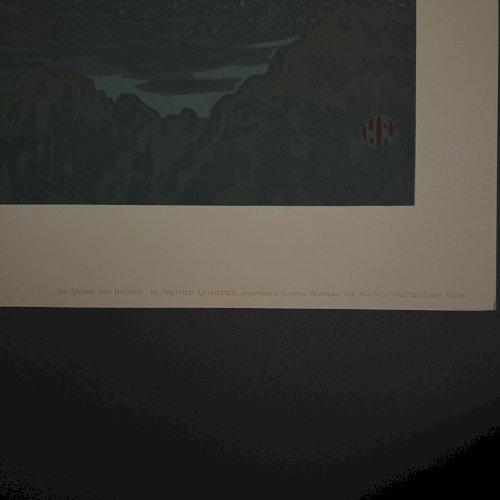 Lithographie par Henri Rivière La Féérie des Heures Le Premier Quartier A5576