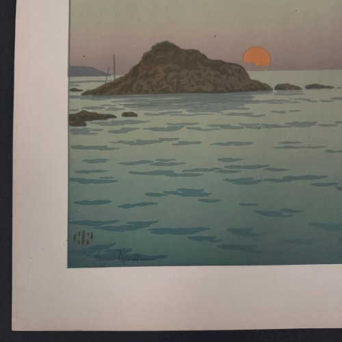 Lithographie par Henri Rivière La Féérie des Heures - Le Soleil Couchant A5573