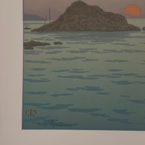 Lithographie par Henri Rivière La Féérie des Heures - Le Soleil Couchant A5574