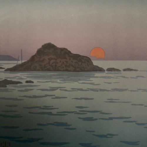 Lithographie par Henri Rivière La Féérie des Heures - Le Soleil Couchant A5574