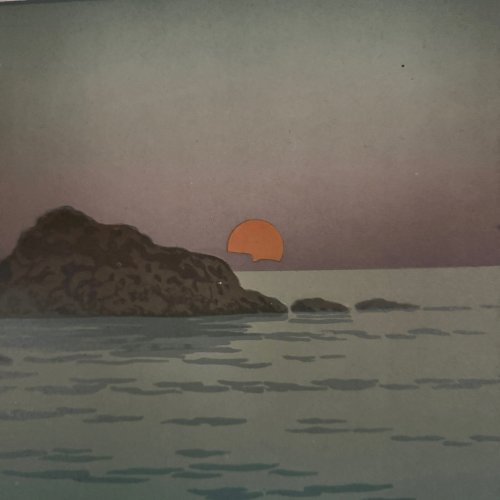 Lithographie par Henri Rivière La Féérie des Heures - Le Soleil Couchant A5580