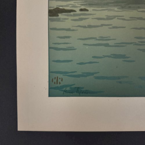 Lithographie par Henri Rivière La Féérie des Heures - Le Soleil Couchant A5580