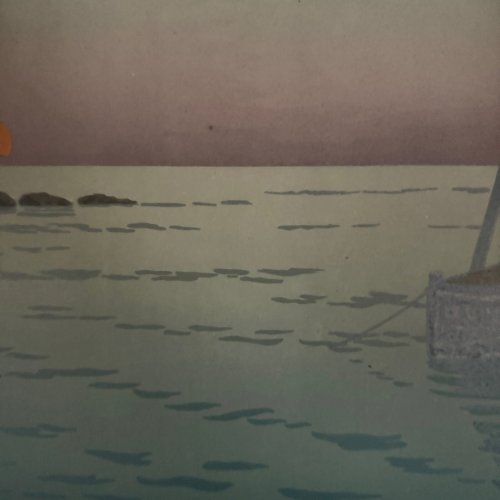 Lithographie par Henri Rivière La Féérie des Heures - Le Soleil Couchant A5580