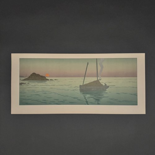 Lithographie par Henri Rivière La Féérie des Heures - Le Soleil Couchant A5580