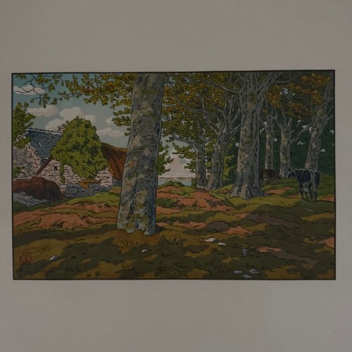 Lithographie par Henri Rivière Le Beau Pays de Bretagne A5586