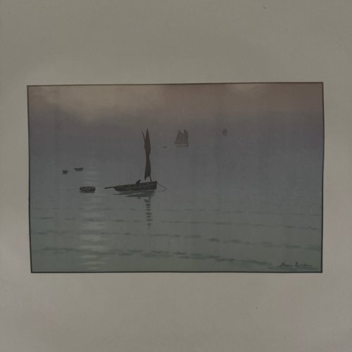 Lithographie par Henri Rivière Le Beau Pays de Bretagne - Brume en Mer A5583