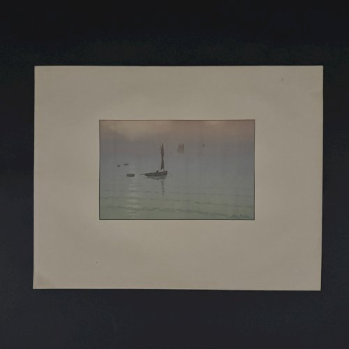 Lithographie par Henri Rivière Le Beau Pays de Bretagne - Brume en Mer A5583