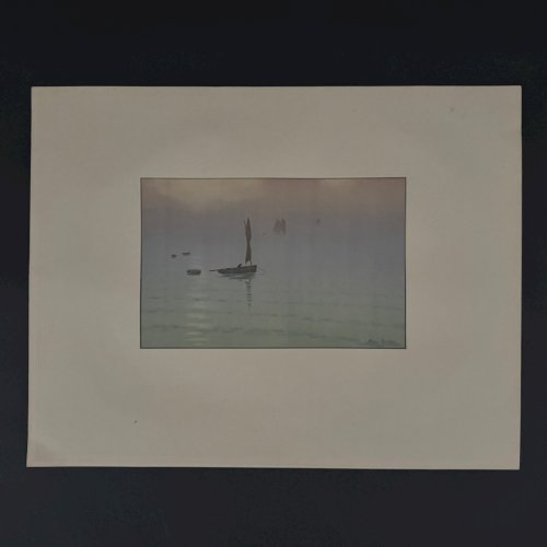Lithographie par Henri Rivière Le Beau Pays de Bretagne - Brume en Mer A5583