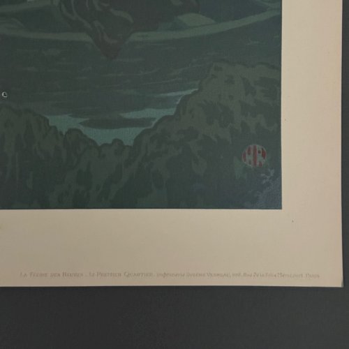 Lithographie par Henri Rivière Le Premier Quartier A5527