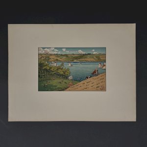 Lithographie par Henri Rivière Le Trieux à Kermarie A5662