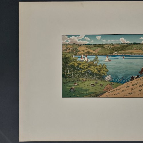 Lithographie par Henri Rivière Le Trieux à Kermarie A5662