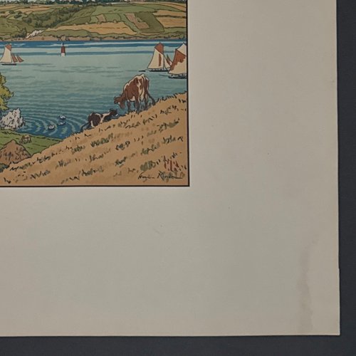 Lithographie par Henri Rivière Le Trieux à Kermarie A5910