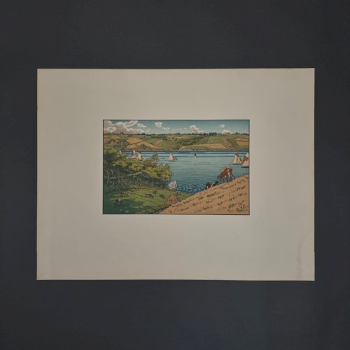 Lithographie par Henri Rivière Le Trieux à Kermarie A5910