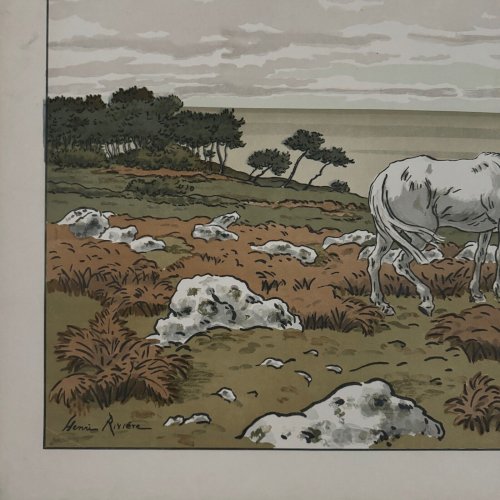Lithographie par Henri Rivière Les Aspects de la Nature - La Baie A5485