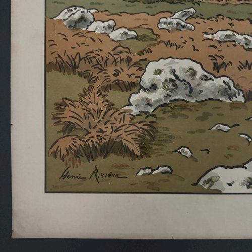 Lithographie par Henri Rivière Les Aspects de la Nature - La Baie A5486