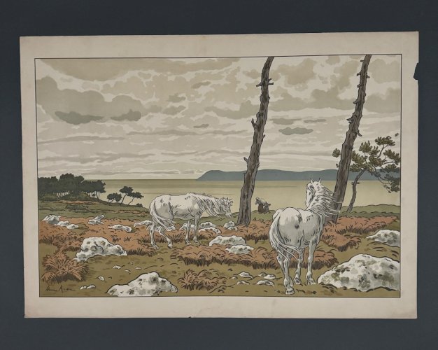 Lithographie par Henri Rivière Les Aspects de la Nature - La Baie A5486