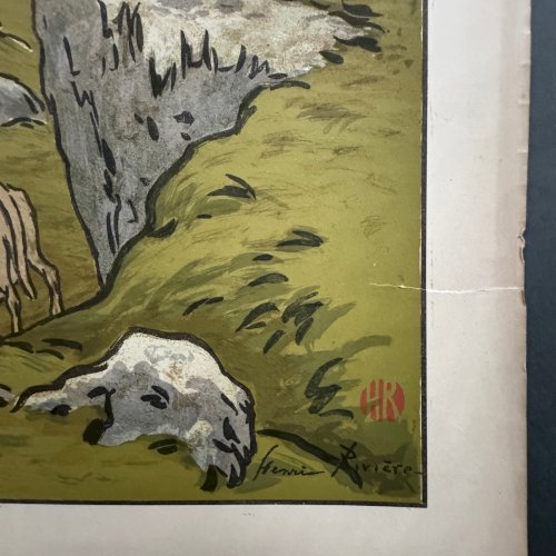 Lithographie par Henri Rivière Les Aspects de la Nature - La Falaise A5322