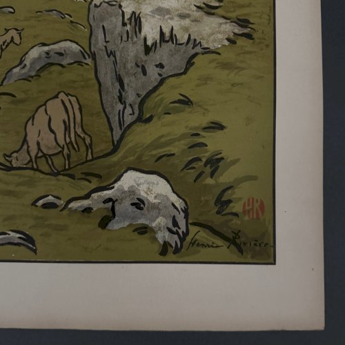 Lithographie par Henri Rivière Les Aspects de la Nature - La Falaise A5683