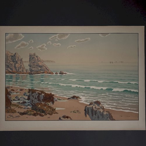 Lithographie par Henri Rivière Les Aspects de la Nature - La Mer A5812