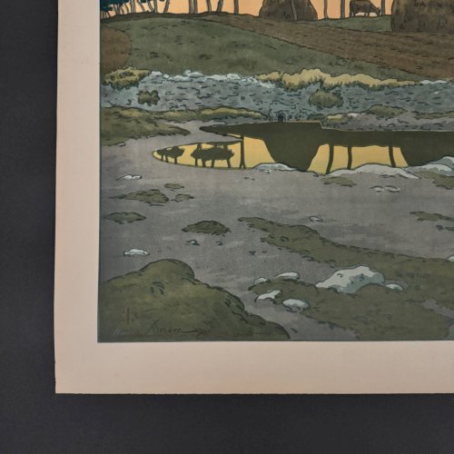 Lithographie par Henri Rivière Les Aspects de la Nature - Le Crépuscule A5675