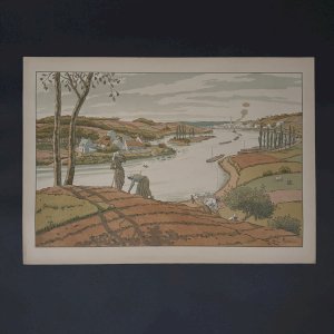 Lithographie par Henri Rivière Les Aspects de la Nature - Le Fleuve A5678