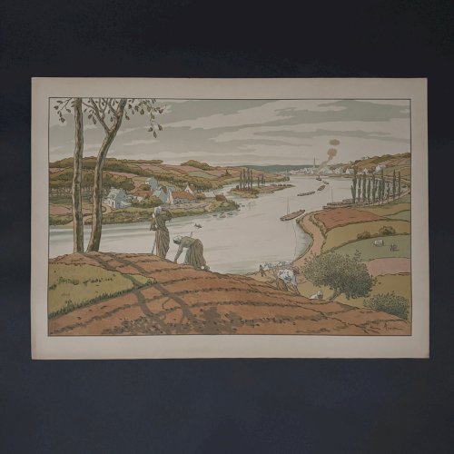 Lithographie par Henri Rivière Les Aspects de la Nature - Le Fleuve A5678