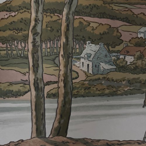 Lithographie par Henri Rivière Les Aspects de la Nature - Le Fleuve A5678