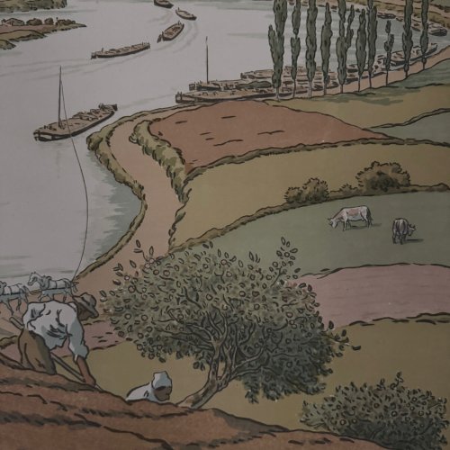 Lithographie par Henri Rivière Les Aspects de la Nature - Le Fleuve A5678