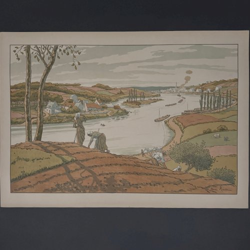 Lithographie par Henri Rivière Les Aspects de la Nature - Le Fleuve A5679