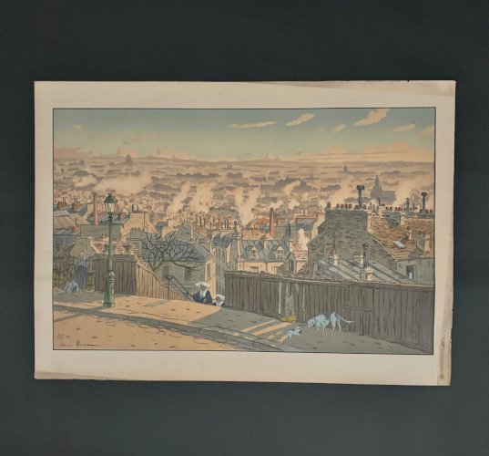Lithographie par Henri Rivière Paris vu de Montmartre A5523
