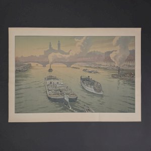 Lithographie par Henri Rivière Paysages Parisiens - Le Trocadéro A5822