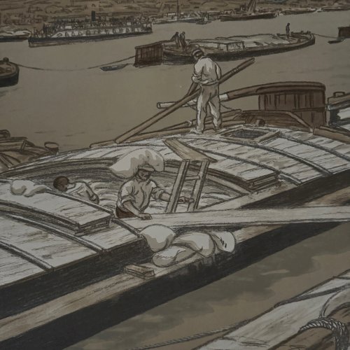 Lithographie par Henri Rivière Paysages Parisiens - Quai d'Austerlitz A5596