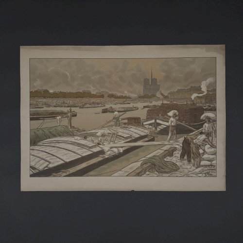 Lithographie par Henri Rivière Paysages Parisiens - Quai d'Austerlitz A5597