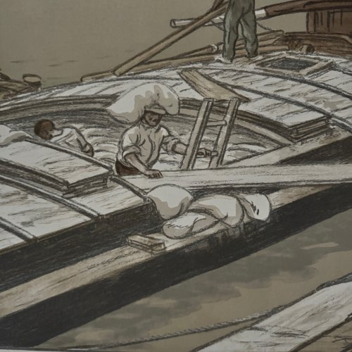 Lithographie par Henri Rivière Paysages Parisiens - Quai d'Austerlitz A5597