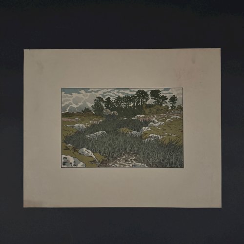 Lithographie par Henri Rivière Ruisseau à Lopérec A5584