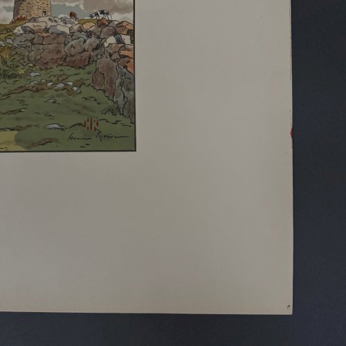 Lithographie par Henri Rivière - Vieux moulin à Loguivy A5664