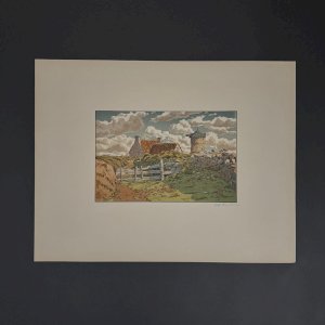 Lithographie par Henri Rivière Vieux Moulin à Loguivy A5807