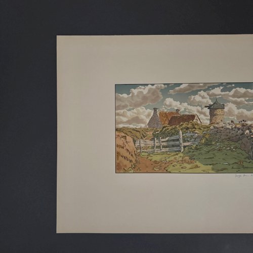 Lithographie par Henri Rivière Vieux Moulin à Loguivy A5807