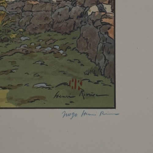 Lithographie par Henri Rivière Vieux Moulin à Loguivy A5807