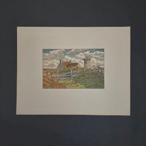 Lithographie par Henri Rivière Vieux Moulin à Loguivy A5907