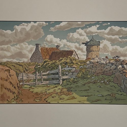 Lithographie par Henri Rivière Vieux Moulin à Loguivy A5907