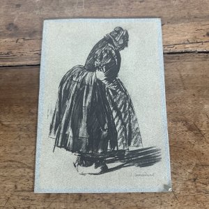 Lithographie par Jean-Julien Lemordant Bretonne âgée 1933 contresignée L1047