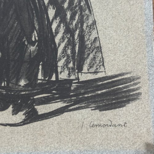Lithographie par Jean-Julien Lemordant Bretonne âgée 1933 contresignée L1047