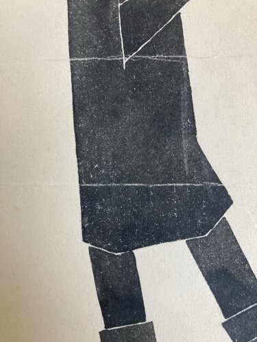 Lithographie Portrait 1930 À Identifier Litho Homme Au Chapeau Et À La Pipe Art