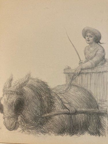 Lithographie Portrait Âne Animal 1930 À Identifier Gravure Litho Art Estampe