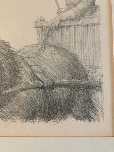 Lithographie Portrait Âne Animal 1930 À Identifier Gravure Litho Art Estampe