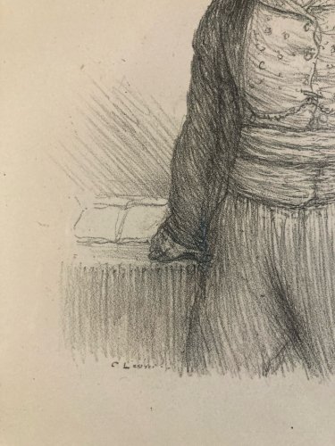 Lithographie Portrait D’Homme, 1930 À Identifier Gravure Litho Art Estampe